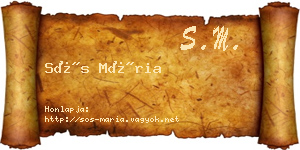 Sós Mária névjegykártya